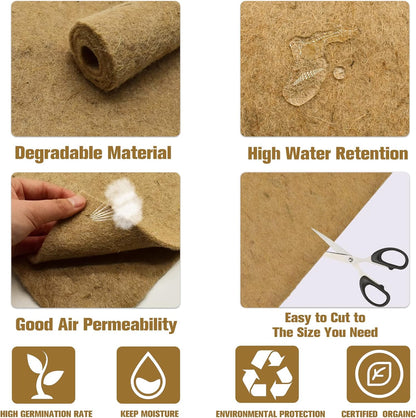 Halatool 20PCS Jute Grow Mat,Hemp Mats for Growing Microgreens 10" X 10" Hydroponic Grow Pads for Micro Greens Growing Trays,Indoor Sprouting kit for Wheatgrass Sprouts