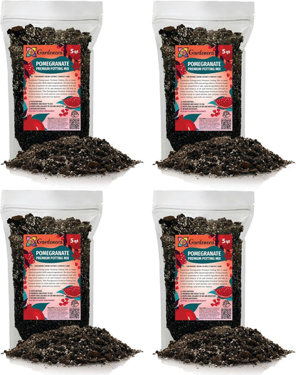 GARDENERA Premium Pomegranate Potting Soil Mix - Perfect Balance of Nutrients, Drainage, and Aeration for Thriving Pomegranate Trees - 20 Quart