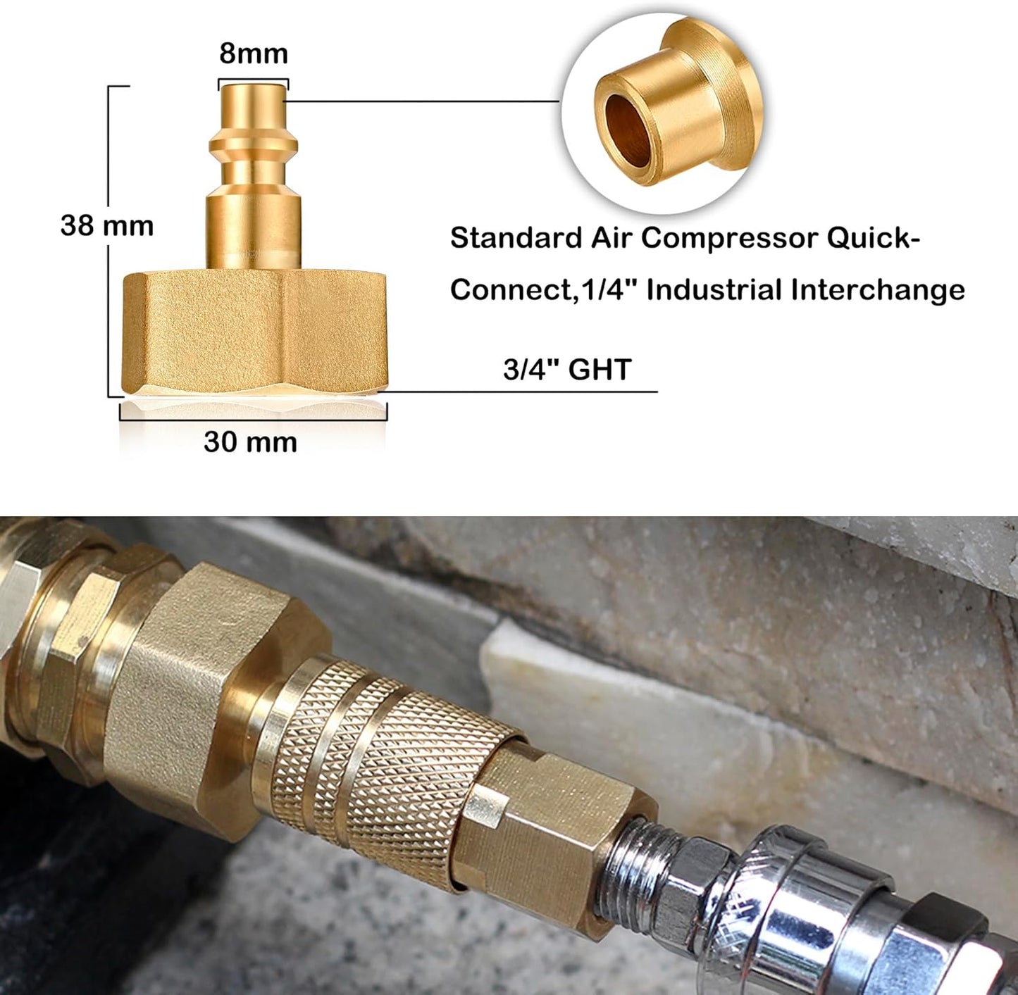 RV vent plug prevent freezing in winter helps drain water from water pipes, suitable for camping RVs, boats, garden hoses, water pipe Blow Out Plug brass quick connector (female)