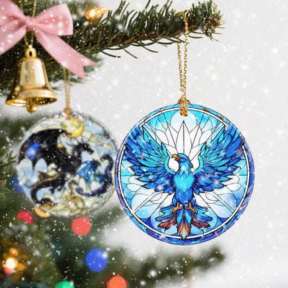 Christmas Ornament, Christmas Decoration, Ceramic-Style Phoenix Ornament, Heirloom Keepsakes, Holiday Ornaments, Holiday Presents, Unique Xmas Gifts, Gift Exchange Ornaments, Gift Idea