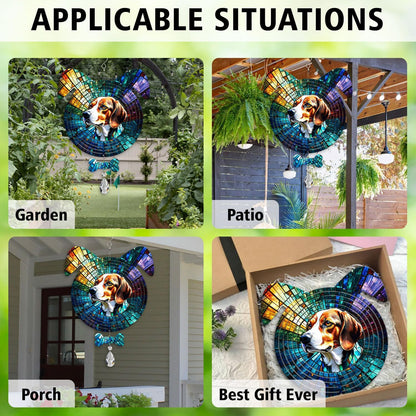 Beagle Dog Ears Wind Spinner, Beagle Wind Spinner Hanging for Yard and Garden