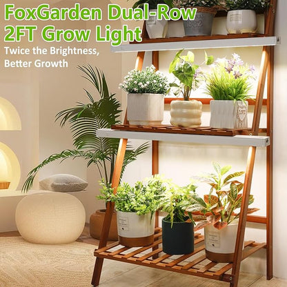 FOXGARDEN Grow Lights for Indoor Plants, 2FT 80W (8×10W) Full Spectrum LED Plant Growing Lamp, Grow Light Strip, Plug and Play, Separate Switch, 8-Pack