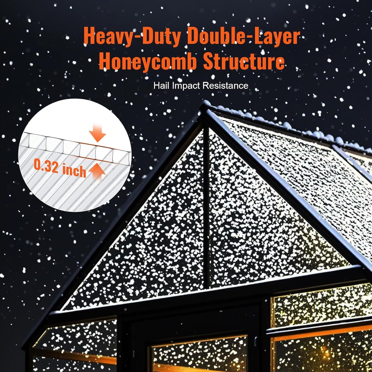 VEVOR 5 Pack Polycarbonate Greenhouse Panels, 2' X 4' X 0.32'' Roof Panels Sheets, Waterproof UV Protected Corrugated Plastic Roofing, Impact Resistance Clear Roofing Sheets for Greenhouse/Garden