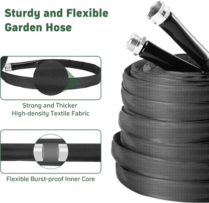 Garden Hose, 100ft Non-Expandable, Lightweight Water Hose, Leakproof & Durable Design, Easy to Store for Gardening, Car Washing, Pet Bathing