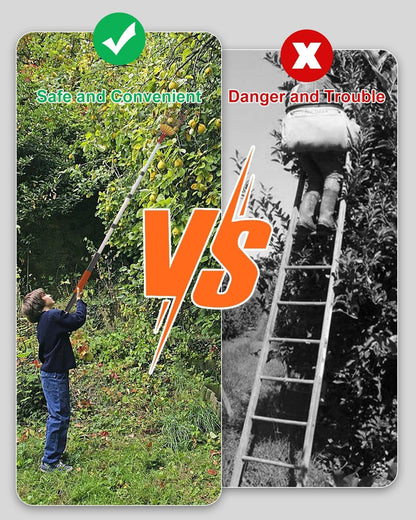 AgiiMan 5 to 20 FT Fruit Picker Pole - Reach to 26 FT Fruit Picker with Telescopic Extension Pole, Lightweight and Sturdy Aluminum Telescopic Pole, Easy to Assemble Fruit Picking Basket