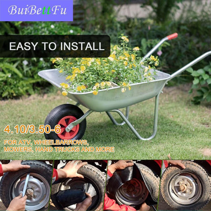 4.10/3.50-6 (13x4.00-6) Replacement Inner Tube, with TR87 Bent Metal Valve Stem fit for Wheelbarrows, Lawn Mowers, Snow Blowers,Hand Trucks, Tractors and More 3.50-6 4.00-6 4.10-6 Tire Tubes (2/Pack)