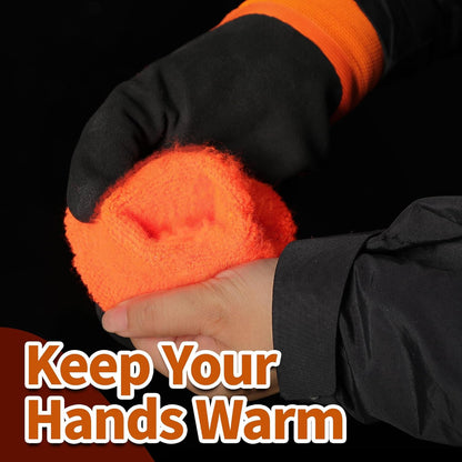 Schwer Waterproof Winter Work Gloves, ANSI A2 Cut Resistant Freezer Gloves for Outdoor Cold Weather Keep Hands Warm, Thermal Insulated Gloves for Shoveling Snow, Ice Fishing, Super Grip, M