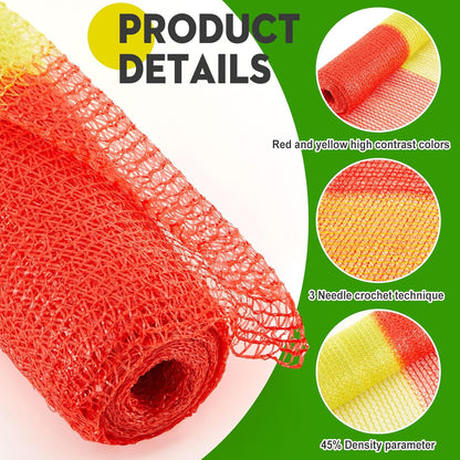 1 Roll 3.3' x 164' Safety Construction Fence Net HDPE High Visibility Temporary Barrier Netting Safety Warning Roadblock for Garden Construction Snow Poultry Event Fencing (Red and Yellow)