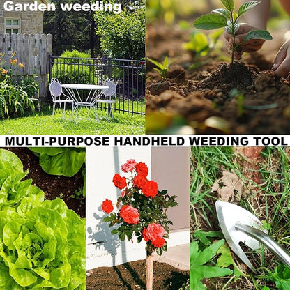 Gardening Weed Puller Tool,V-Shaped Hand Weeding Pulling Tool,Weed Removal Tool,Wood Handle Weeder Tool for Garden,Uprooting Weed Remover Tools (12.6 inch)