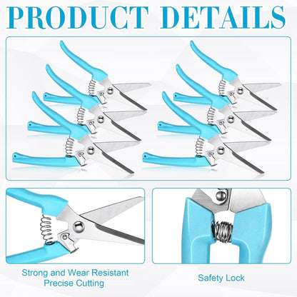Chumia 30 Pcs Garden Flower Shears Pruning Scissors Heavy Duty Plant Scissors Trimming Garden Clippers Hand Tree Pruner for Yard Gardening Plants Hedge Flower Tree Cutting Secateurs (Blue)