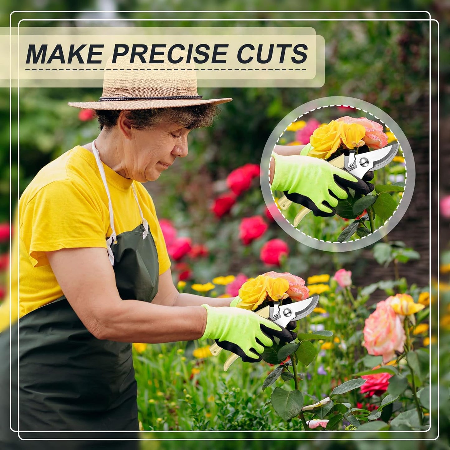 Chumia 30 Garden Flower Shears Pruning Scissors Heavy Duty Plant Scissors Trimming Garden Clippers Hand Tree Pruner for Yard Gardening Plants Hedge Flower Tree Cutting Secateurs (Beige)