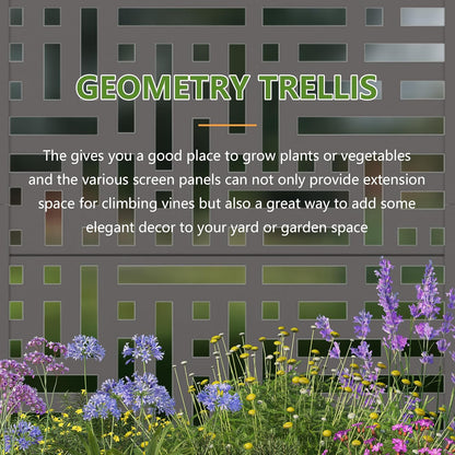 Casaphoria 72"x35" Metal Raised Garden Bed with Trellis(2 Pack), Outdoor Planter Box with Wheels & Drainage Holes for Climbing Plants, Flowers, Elevated Garden Kit with Privacy Screen, Grey-Helen