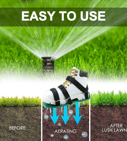 Blueash Lawn Aerator Shoes for Grass, Aerator Shoes for Lawn Aeration 2" Spikes, Aeration Shoes for Lawn with Adaptable Straps for All Shoe Sizes
