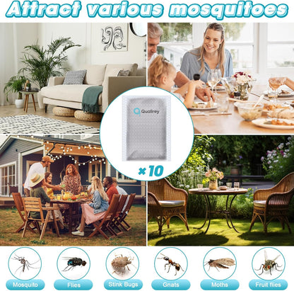 10 Pack Mosquito Attractant in Bulk, Lure for Bug Zapper Bait Refill Compatible with All Mosquito Trap Enhances Catch Rates for Indoor Outdoor Traps, Safe and Long Lasting