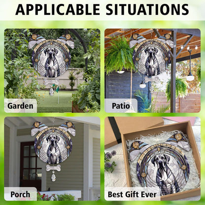 Great Dane Dog Ears Wind Spinner, Great Dane Wind Spinner Hanging for Yard and Garden V02