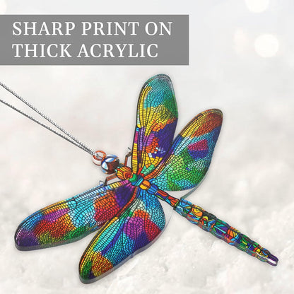 Dragonfly Gifts for Women, Dragonflies Decor Suncatcher Effect, Dragon Fly Stained Glass Effect, Dragonfly Ornaments for Christmas Tree Decoration, Birthday Gift for Mom (Summer Parade)