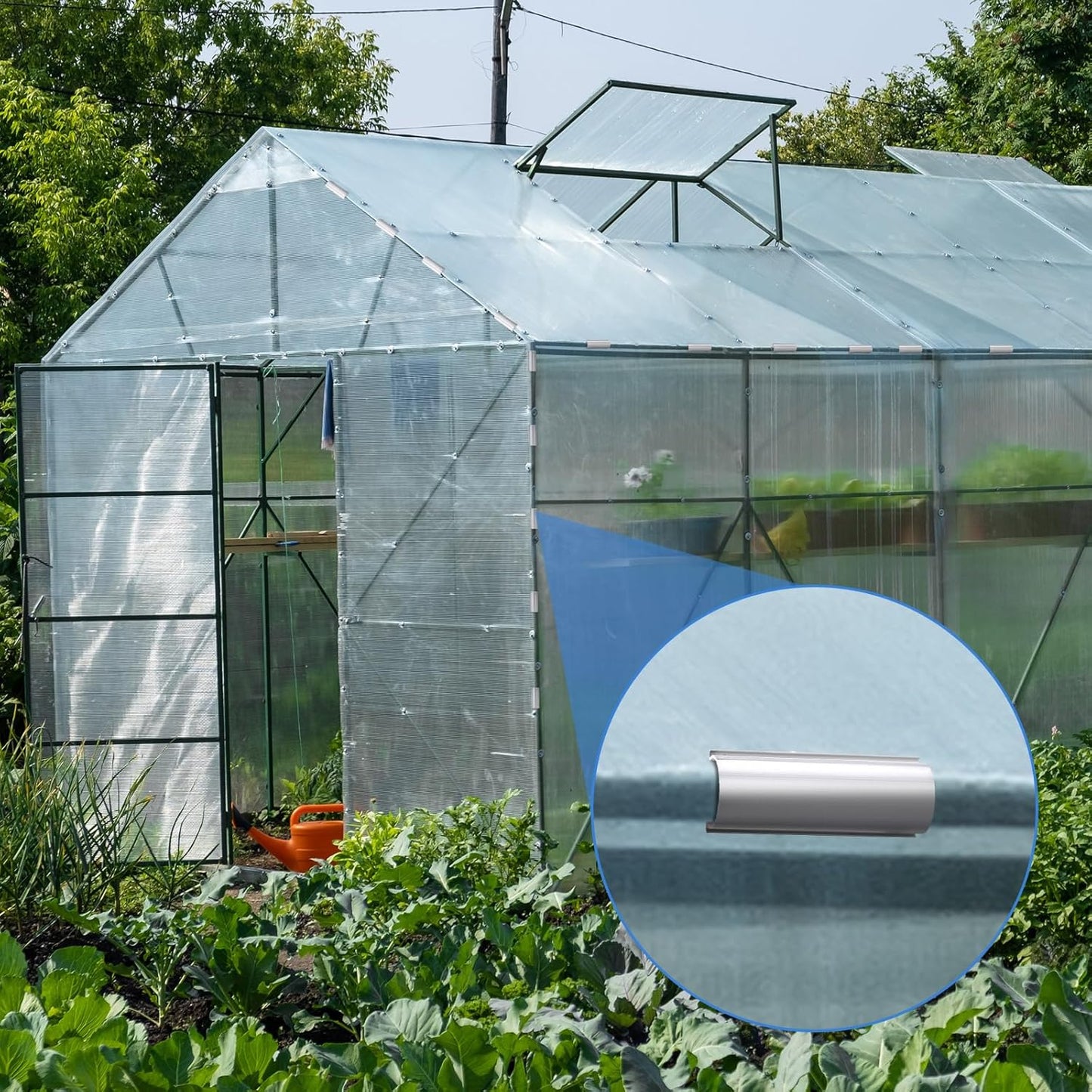 25 Pcs Aluminum Greenhouse Clamps, 1.25 x 3 Inch, Row Covers, Dog Beds, Quilting Frames Shelters, Shades, Netting (Fit 1 Inch PVC Pipe Tube Clip)