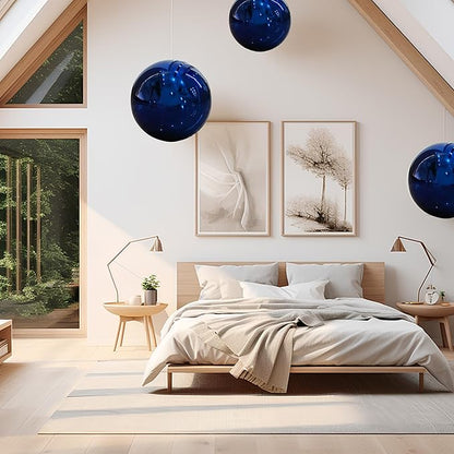 Gazing Ball Stainless Steel Gazing Globe Mirror Reflective Garden Sphere Floating Pond Balls Gazing Ball Shiny Home Outdoor Ornament (Blue, 10 inch)
