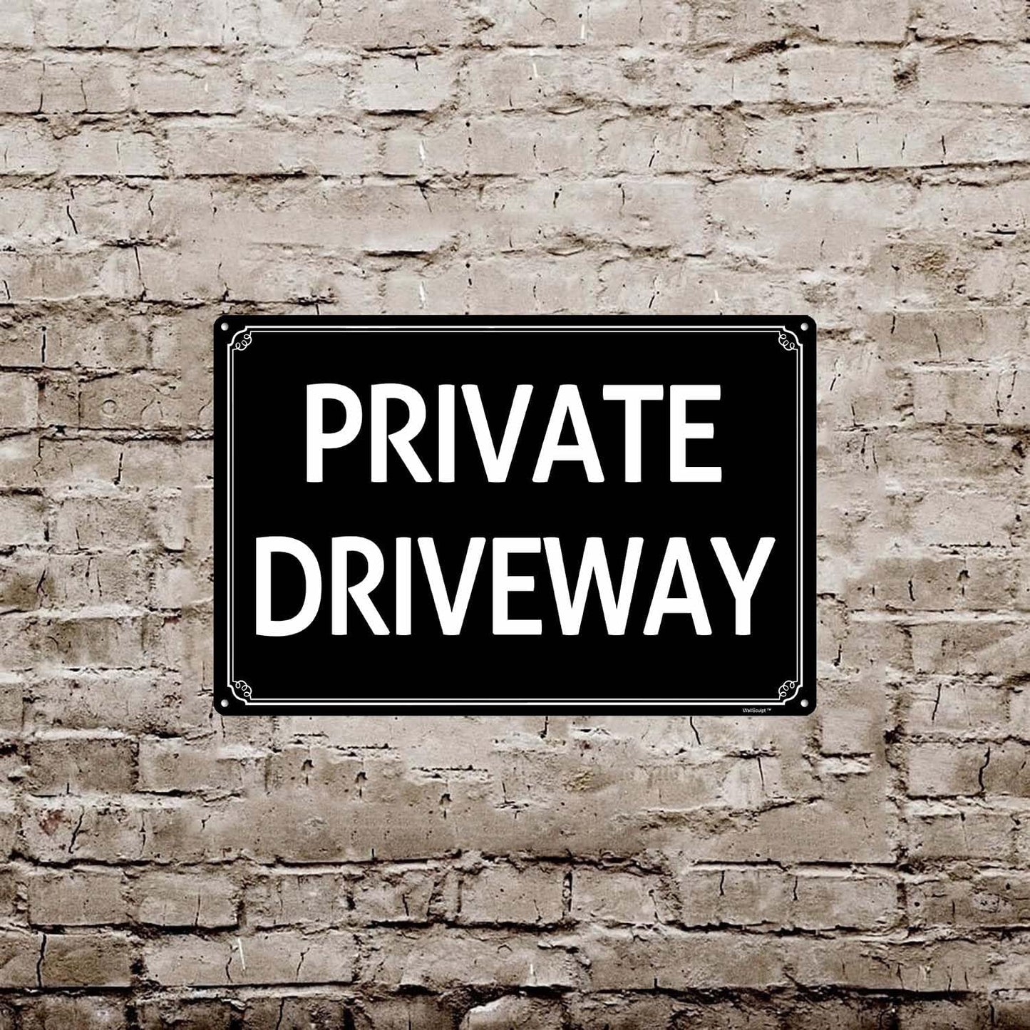 8x12"Private Driveway - High-Intensity Aluminum Parking Lot Sign, Weatherproof & Fade-Resistant, Ideal for Outdoor & Indoor Use - Curbside Sign(horizontal version)