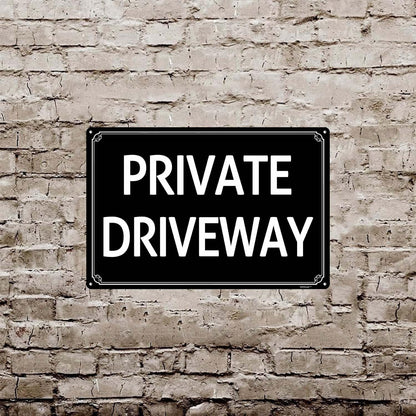 8x12"Private Driveway - High-Intensity Aluminum Parking Lot Sign, Weatherproof & Fade-Resistant, Ideal for Outdoor & Indoor Use - Curbside Sign(horizontal version)