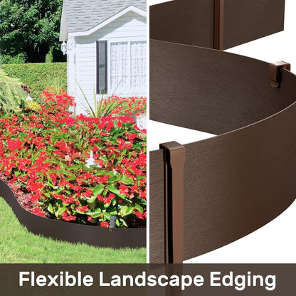 AGTEK 78FT Plastic Landscape Edging Coil Kit, 4 inch High Terrace Board Garden Edging Border with 24 Stakes