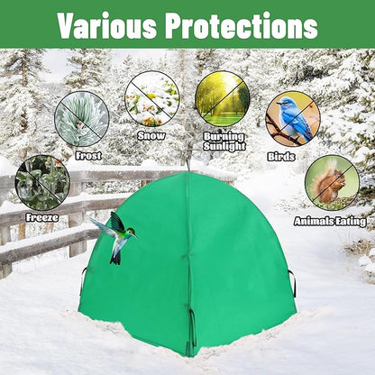 2 Pack Winter Plant Covers Freeze Protection, Shrub Covers Warm Plant Tents for Winter, Frost Protection for Outdoor Plants from Freezing Animals Eating (28" x 28" x 30")