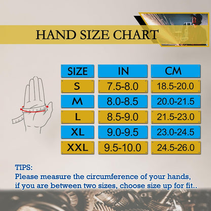 HANDLANDY Men Leather Gardening Gloves, Utility Work Gloves for Mechanics, Construction, Driver