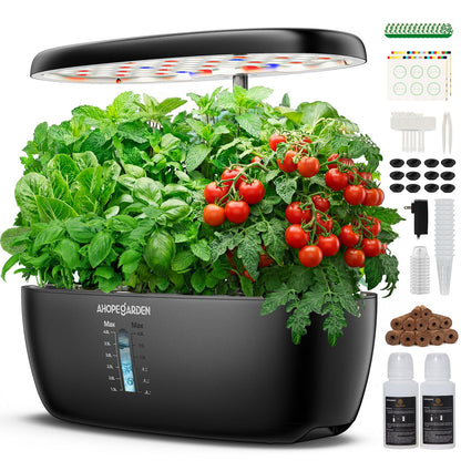 Ahopegarden Hydroponics Growing System: 12 Pods Indoor Herb Garden with LED