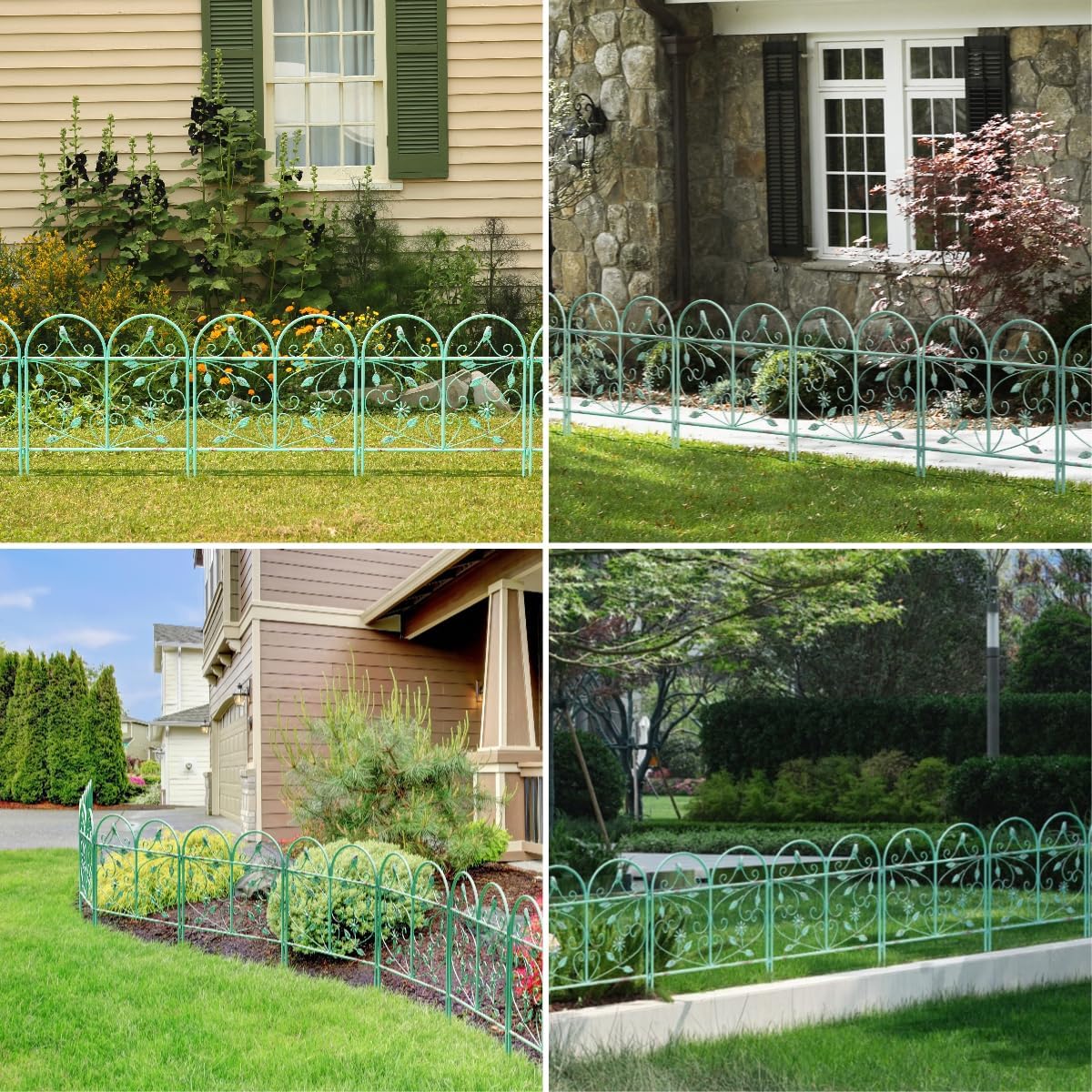 Garden Fence 6 Pack, 22.8in(H)x11Ft(L), Rustproof Metal Wire Border Animal Barrier for Dog Outdoor, Outdoor Landscape Decor for Yard & Patio, Arched Pet Fence, Vintage Decorative Garden Fencing