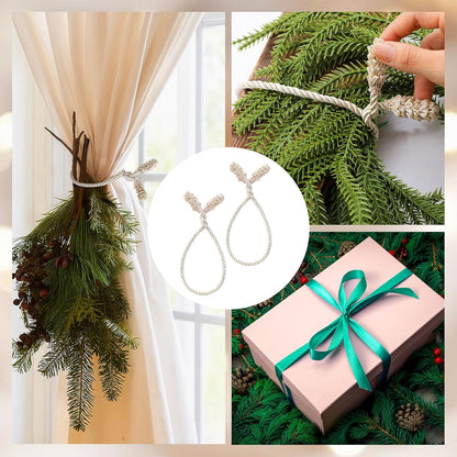 Shappy 24 Pieces Christmas Garland Banister Ties Christmas Decorative Reusable and Flexible Twist Ties for Garland, Banister Home Decoration (Ivory)