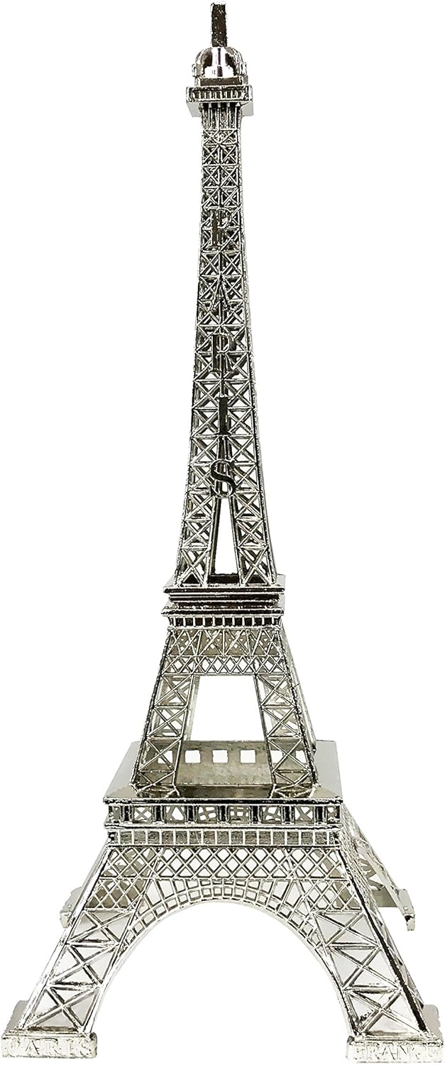 allgala Eiffel Tower Statue Decor Alloy Metal, and Size (07", Silver)