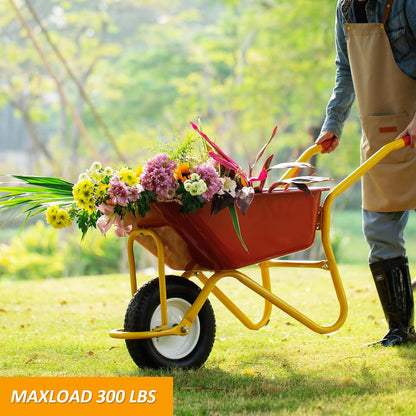 4.80/4.00-8" Air Filled Wheelbarrow Tire,Heavy-Duty Replacement Tire and Inner Tube Set with 3/4 & 5/8 Wheel Bearing and Spacer Kit included,Tubed Tires Non-Slip for Garden Cart Wagon
