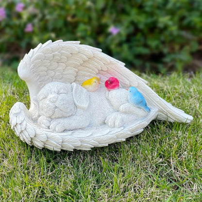 COWOS Dog Memorial Sculpture, Dog with Angel Wings Garden Statue, Pet Tribute for Indoor Decoration or Outdoor Backyard Garden, Home Decor for Pet Owners