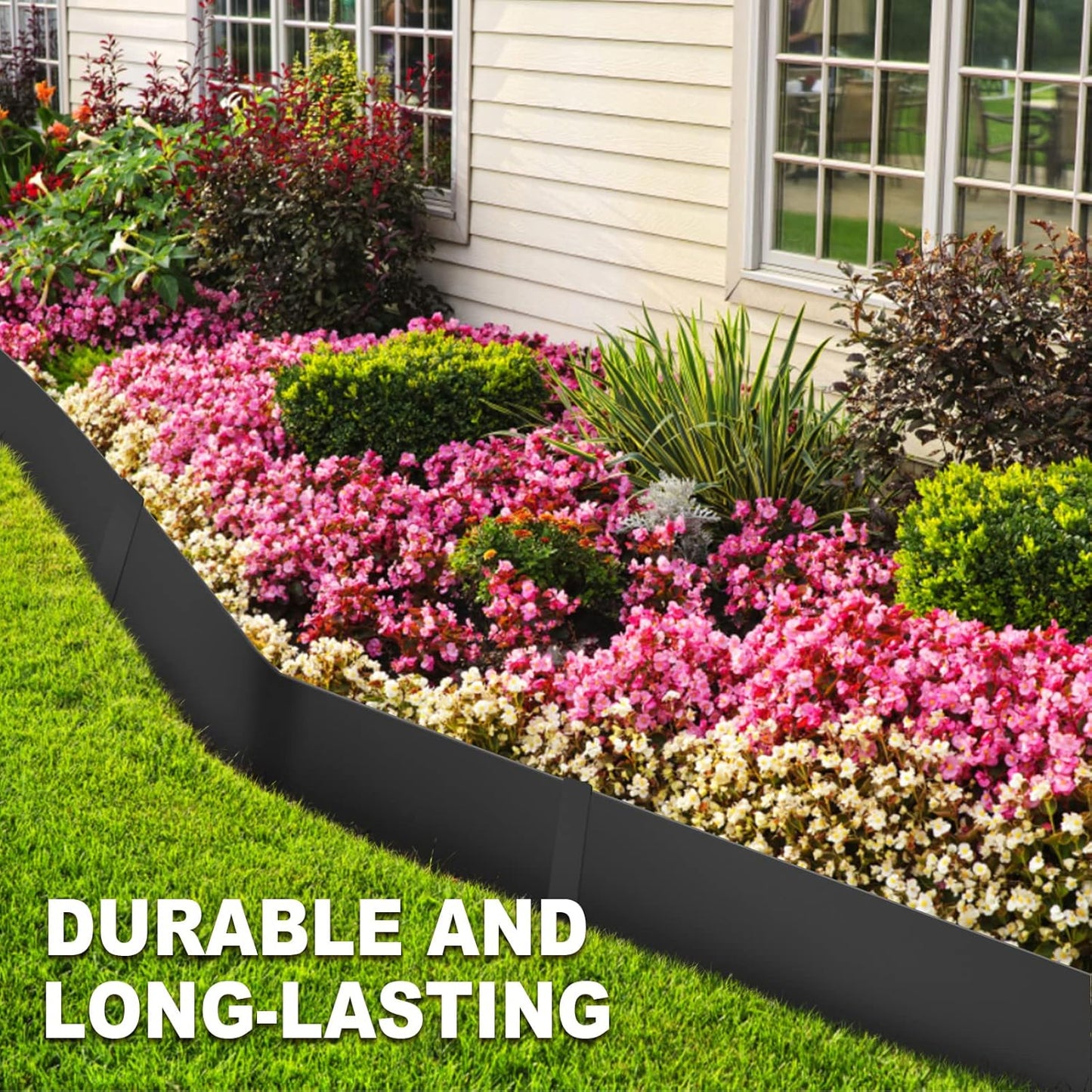 6 Inch Metal Landscape Edging, 6 Pack Heavy Duty Galvanized Steel Garden Edging, Hammer-in Metal Edging for Landscaping for Lawn, Pathway, Yard