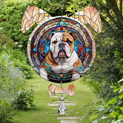 Bulldog Dog Ears Wind Spinner, Bulldog Wind Spinner Hanging for Yard and Garden