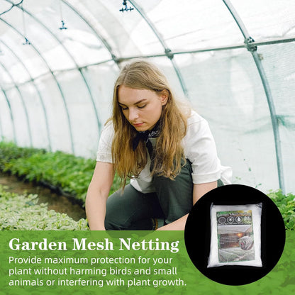 10 x 100FT Garden Mesh Netting, Ultra Fine Mesh Protection Netting Plant Covers Greenhouse Row Cover Raised Bed Screen Barrier Net for Vegetable Fruits Flowers Trees Crops, White