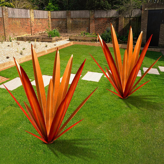 TOMBABY Large Leaf Thickened Metal Agave Plant Outdoor Decoration Desert Courtyard Art Plant Garden