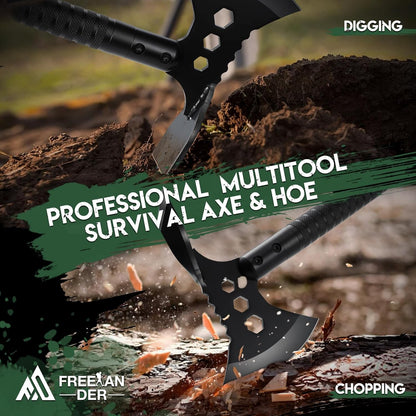 Freelander Tactical Axe 2 Pack, Sharp Tomahawk with Sheath, Portable Tomahawk with Clip and Bottle Opener, Durable Survival Hatchet for Emergency, Hiking and Camping (Multi-Functional Camping Axe)