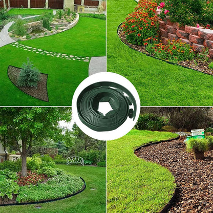 Landscape Edging 66FT,Garden Edging Borders [Extra Tall 4IN High] with 100 pcs Plastic Stakes, Lawn Edging Flexible DIY Fence for Landscaping,Flower Bed,Grass,Gravel,Tree Surrounding-Green