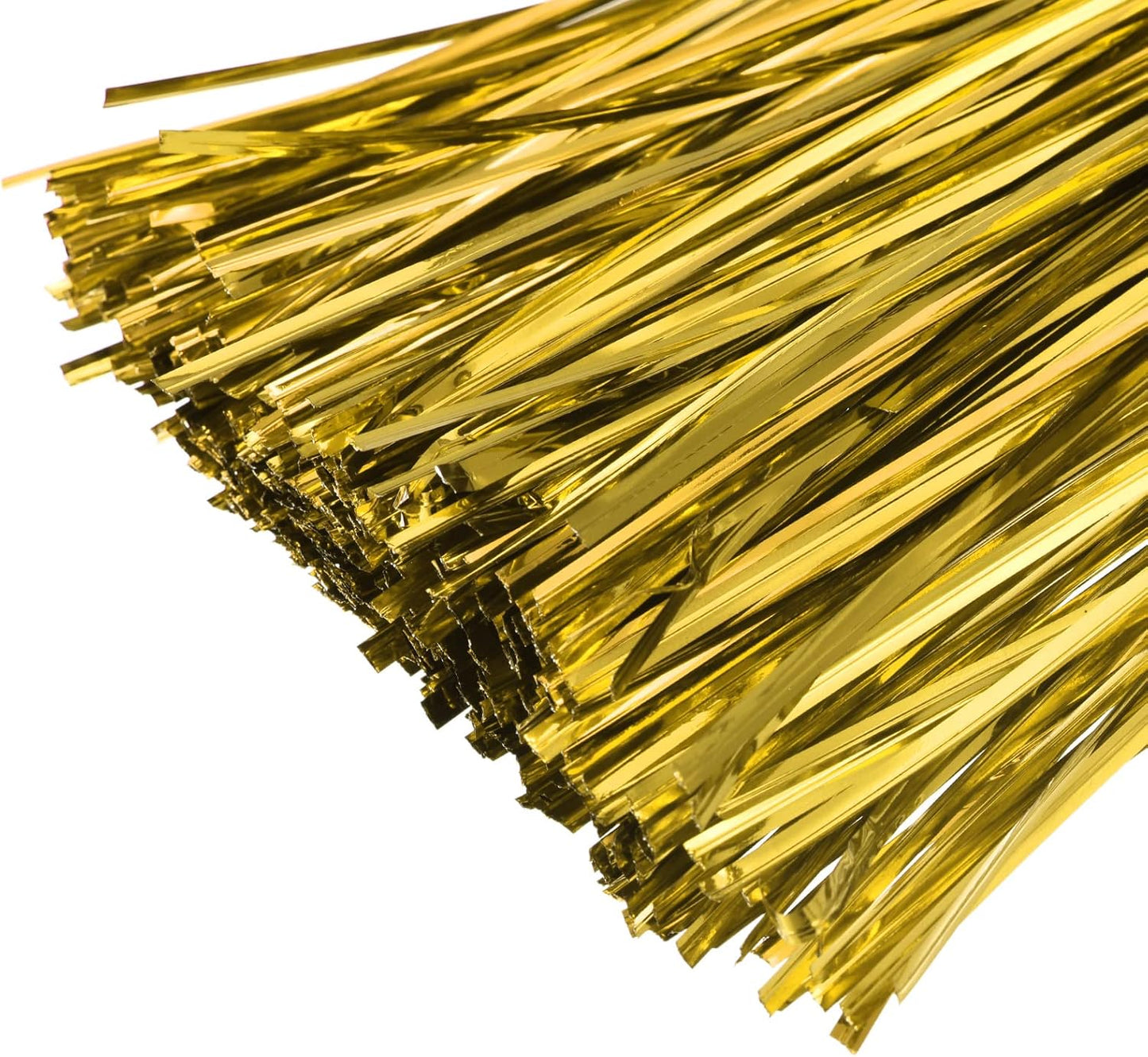 MECCANIXITY Foil Twist Ties 7" 18cm Metallic Plastic Closure Tie for Tying Bread, Candy, Cookies, Gift Bags Arts Crafts Ties Gold Tone Pack of 750