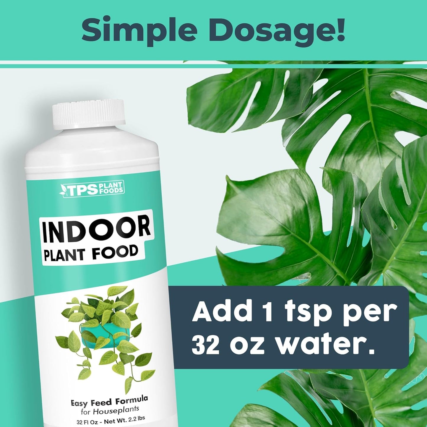 TPS NUTRIENTS Indoor Plant Food for Houseplants, Liquid Fertilizer, 32 oz (1 Quart)