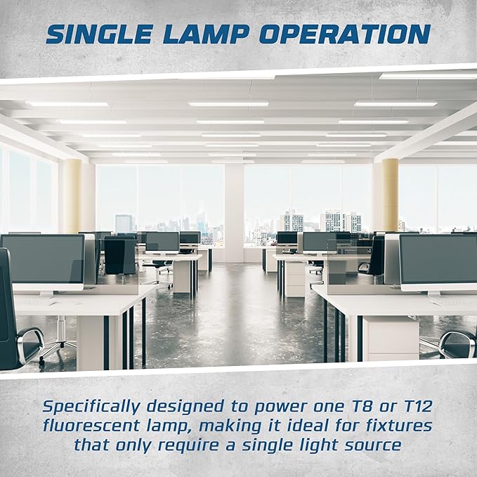 OHLECTRIC Replacement for Keystone KTEB-120-1-TP-EMI 1 Lamp T12 Electronic Fluorescent Ballast | 120V Input with Instant Start Operation | 0.90 Ballast Factor, UL-Approved