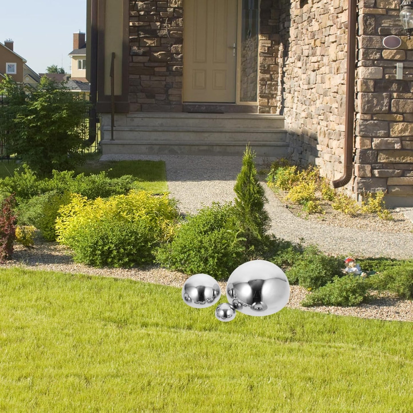 GANAZONO Gazing Balls Stainless Steel Garden Mirror Globes 10pcs Hollow Ball Reflective Shiny Half Sphere Floating Pond Balls Seamless Gazing Globes for Ornament Decorations