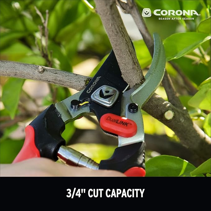 Corona BP 4314D Dual Link Bypass Pruner With Comfort Gel Grips, 3/4 Inch,Red