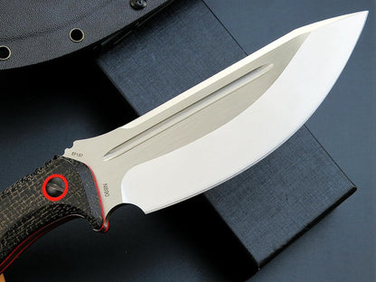 Eafengrow EF137 Fixed Blade Knife, N690 Steel Blade,Micarta Handle Full Tang EDC Fixed Knifes for Outdoor Activities Working Camping