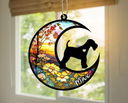 Personalized Dog Memorial, Custom Name Airedale Terrier Dog Christmas Ornament with Name, Custom Breeds, Pet Loss Light Catcher, Gifts for Lovers Loss of Pet Sympathy on Mothers Day Christmas