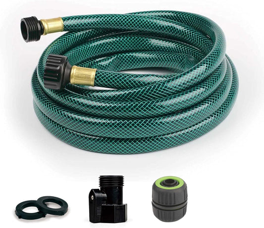 Garden Hose Durable for Patio Cleaner: Heavy Duty 15 FT 1/2 Inch PVC Hose with GHT Fittings for High-Pressure Watering Tasks