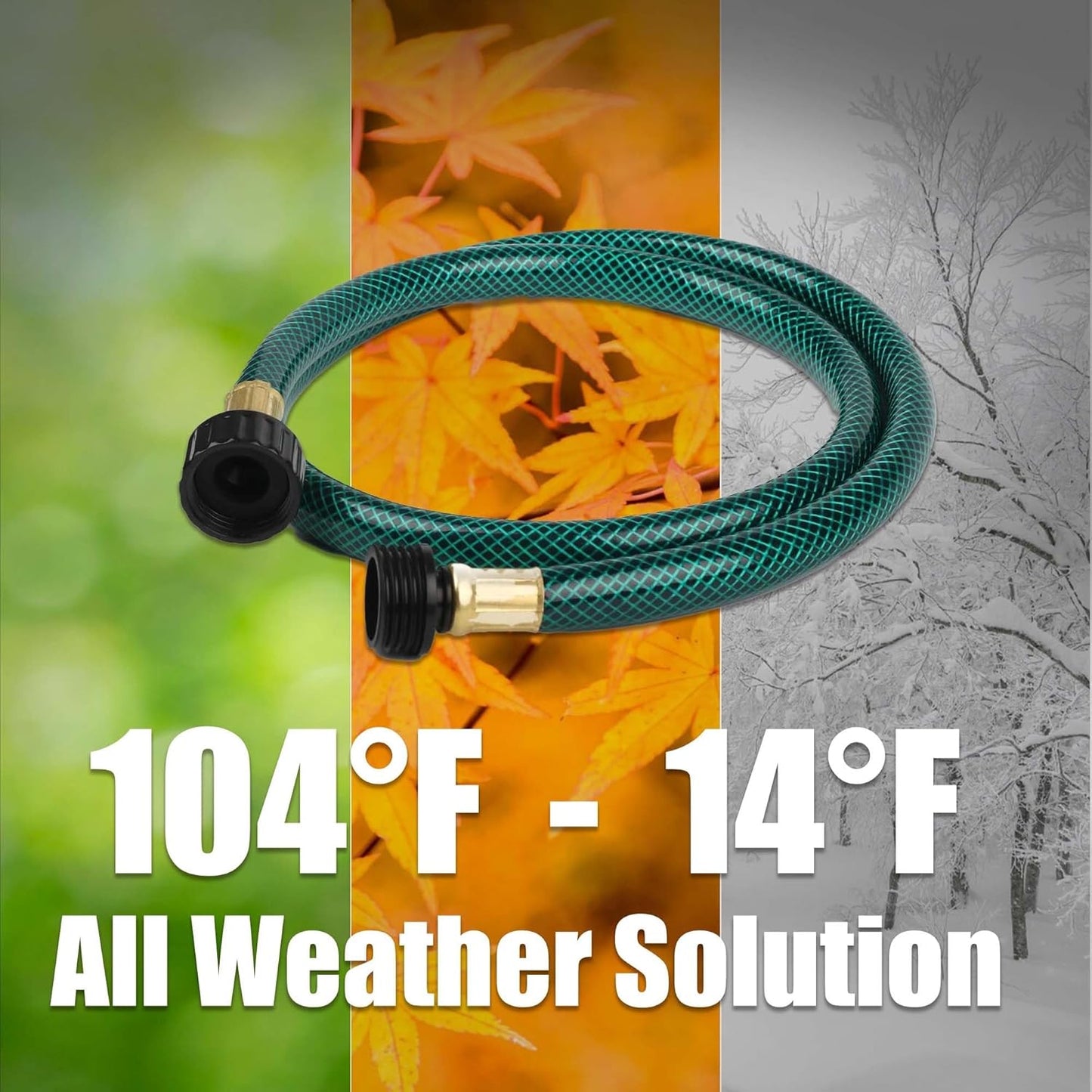 Garden Hose Leakproof for Gardener: 1/2” PVC Water Hoses with GHT Fittings - 4 FT No Kink and Flexible for Outdoor Watering