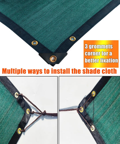 e.share 90% Heavy Duty Shade Cloth for Garden, 6 Ft X 10 Ft Sun Shades Outdoor Patio with Grommets for Plant Covers,Porch Screen,Pergola Shade Cover,Greenhouse,Green