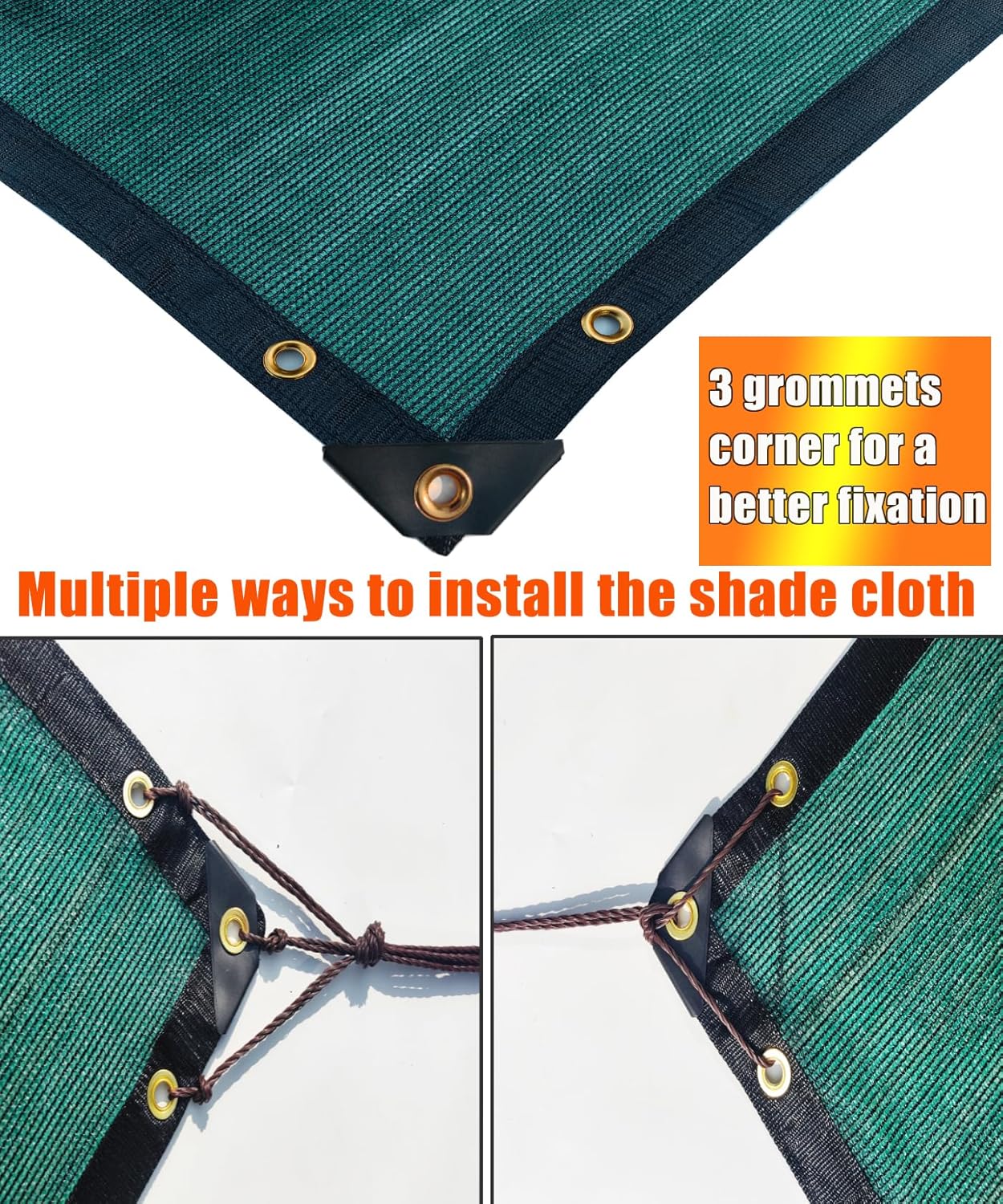 e.share 90% Heavy Duty Shade Cloth for Garden, 10 Ft X 8 Ft Sun Shades Outdoor Patio with Grommets for Plant Covers,Porch Screen,Pergola Shade Cover,Greenhouse,Green